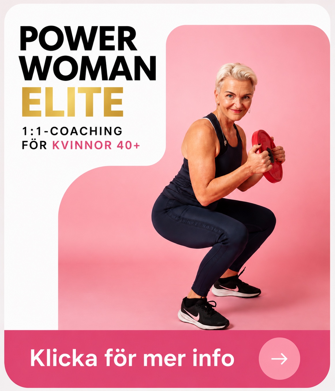 PowerWoman Elite 1:1-coaching för kvinnor 40+ med Prehab Camilla
